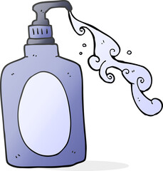Poster - freehand drawn cartoon hand soap squirting