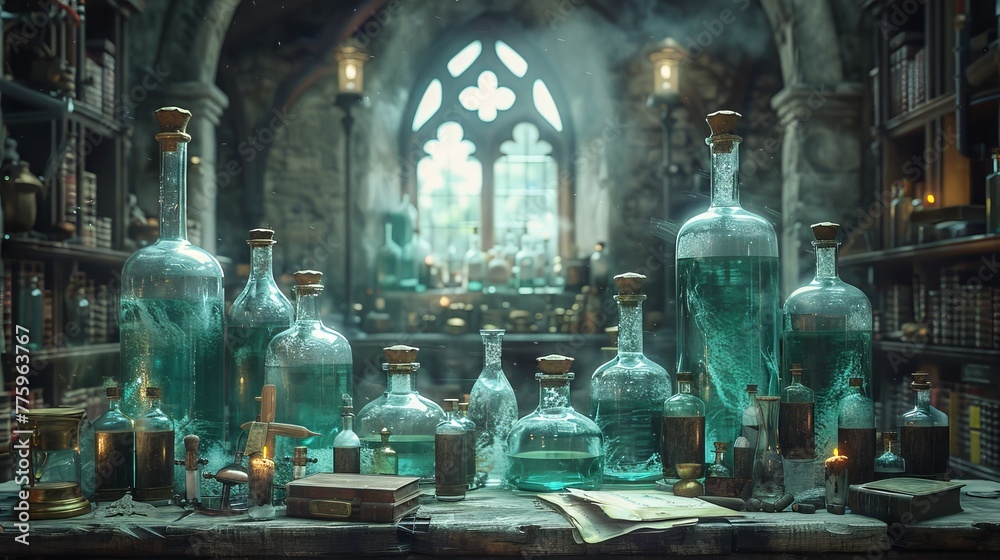 Ilustración de Stock Medieval Alchemist: Capture the mystique of an ...
