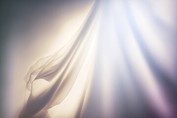 Wall Mural - Satin drape color gradient glow sheer tulle veil