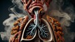 Unhealthy Lungs Created by Addiction and Heavy Smoking, The Concept of World No Tobacco Day