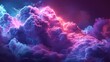A 3D render of a colorful cloud with glowing neon, representing the beauty of chaos and complexity