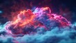 A 3D render of a colorful cloud with glowing neon, symbolizing the unity of all living things