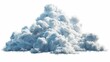 Clipart of clouds on a white background with fluffy cumulus clouds. Sky scene with realistic clouds.