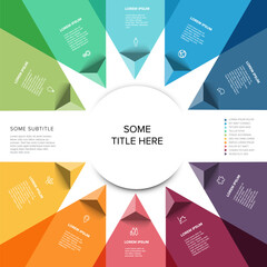 Aufkleber - vector multipurpose infographic template with ten triangle arrows elements
