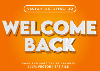 Wall Mural - Editable 3D text effect - Welcome Back 3D text effect template