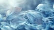 Air flow wind and clean breath spiral blue 3d background. Cool air fresh leaf swirl menthol realistic wind.