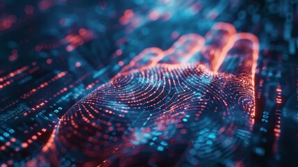 Aufkleber - A biometric fingerprint is an important part of digital security.