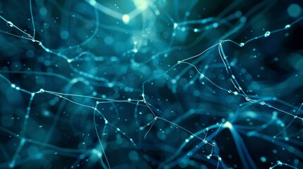 Poster - Biological neural network, also known as a neural network. Interconnection of neurons. Artificial intelligence.