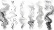 Collection of smoke moderns on an isolated, transparent background. Set of realistic white smoke steam, waves from coffee, tea, cigarettes, hot food,... Fog and mist effect.