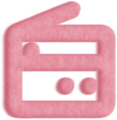 Wall Mural - Radio Pink Fluffy Icon