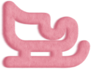 Wall Mural - Sleigh Pink Fluffy Icon