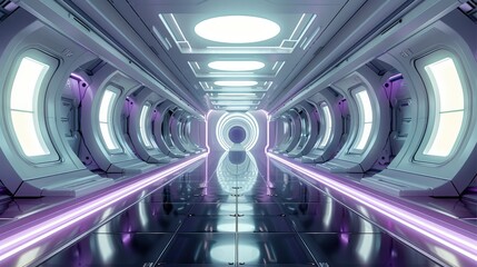 Poster - A futuristic sci-fi room, minimalist design. Generative AI.