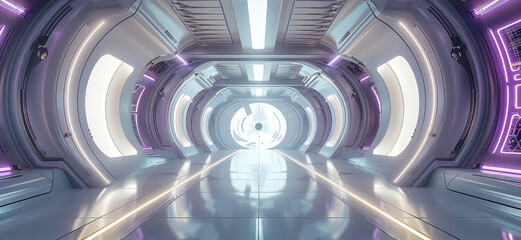 Poster - A futuristic sci-fi room, minimalist design. Generative AI.