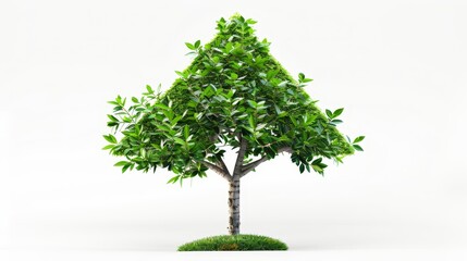Poster - Concept business image of a tree growing up in an arrow shape against a white background.