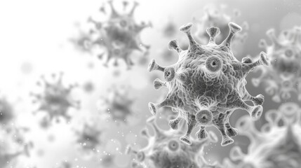 Aufkleber - The shield from the virus is made up of silhouette bubbles in monochrome on a light background. Modern illustration of the shield from viruses.