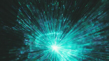 Poster - Shockwave Explosion Freeze Background/ Animation of an abstract shockwave explosion background slow motion with fractal particles shining and depth of field