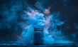 Bluish smoke cloud of colored powder image