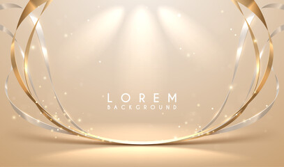 Wall Mural - abstract soft gold ribbons background