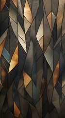 Wall Mural - Geometric Wooden Mosaic Art Background