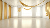 Empty ballet dance room with copy space