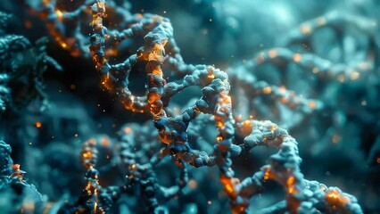 Poster - DNA structure on a dark background