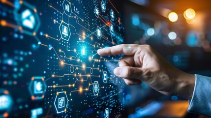 Poster - Explore the interconnectedness of technology finance  AI generated illustration
