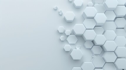 Wall Mural - elegant minimalist design of white hexagons on a pale background. modern geometric pattern for creat