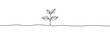 Growing sprout one line art .Vector silhouette of growing plant. Hand drawn leaf. Growing sprout plant continuous line .Plant with roots single line.
