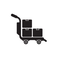 Poster - Hand truck icon vector symbol design