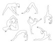 © Giulia - Series of Illustrated Yoga Poses - Outline Silhouette of a Woman