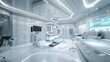 High-tech operating room with a blurred interior des  AI generated illustration