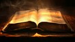 © ArtStage - Holy Bible A close-up of an open Bible with pages il  AI generated illustration