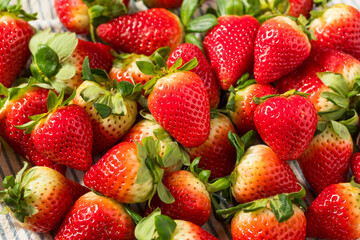 Poster - Organic Raw Red Strawberries