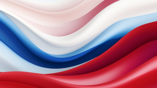Abstract Patriotic Waves - Red, White, and Blue Minimalistic Design.