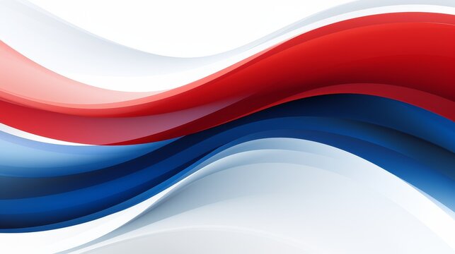 Abstract Patriotic Waves - Red, White, and Blue Minimalistic Design.
