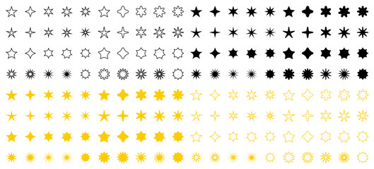 Wall Mural - stars. star vector icon. star. stars black and gold color