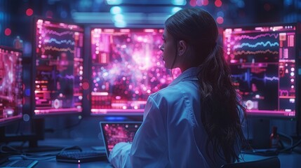 Poster - Doctor online. Medical technology. Telemedicine. Medicine consultation with physician on the Internet. Online medical clinic communication with the patient on the phone. Future of healthcare.