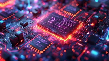 Leinwandbilder - IT business technology. An isometric illustration of a laptop with software code visible on the screen, internet communication with servers, a digital cloud, hardware devices.