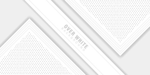 Poster - abstract over white background, Minimal geometric vector background. Dynamic white shapes with gray lines figures