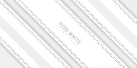 Poster - abstract over white background, Minimal geometric vector background. Dynamic white shapes with gray lines figures