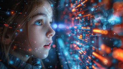 Online instruction for children on creating computer games. Kids learn coding and programming, AI, robotics and computer science. Banner for an online science course.