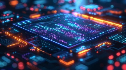 Fototapete - Design, web development, and coding isometric concept banners. Software development for creating cross-platform mobile applications. Digital technology for building internet applications.