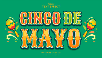 Wall Mural - decorative cinco de mayo editable text effect vector design