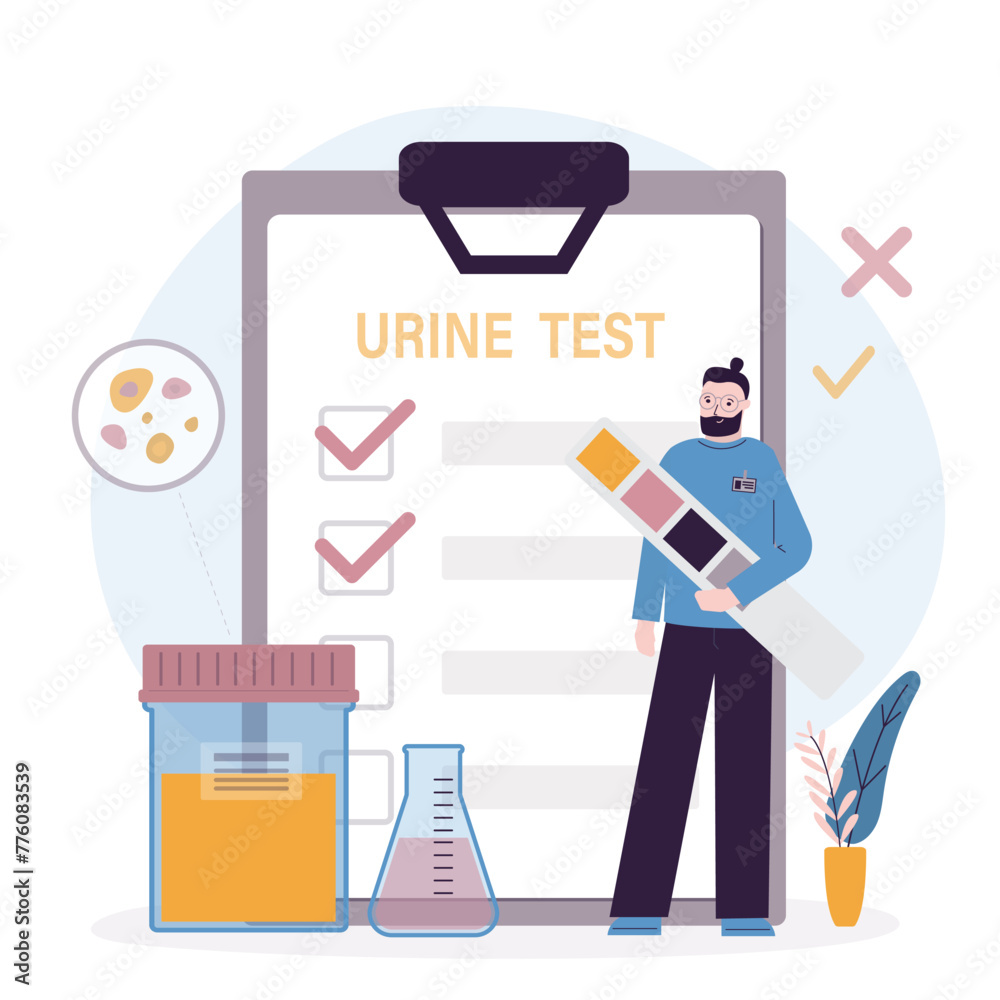 Powerpoint Ranger Pee Test Observer Urine analysis. Laboratory worker conduct research and tests with pee ...