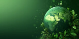 Fototapeta Sport - Green Earth Concept with Flourishing Foliage - Digital Art Illustration