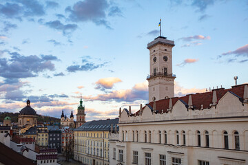 Wall Mural -  View on Lviv city hall