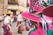 Typical costumes celebrate in honor of the Virgin of Carmen, in the plaza of Cusco, July 22, 2023, Peru