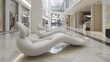 © esp2k - A white lounge chair is placed in a mall