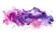 Purple and pink watercolor wash design on transparent background.