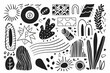  Set of various shapes and doodle objects. Abstract contemporary trendy style. Hand drawn modern Vector illustration
